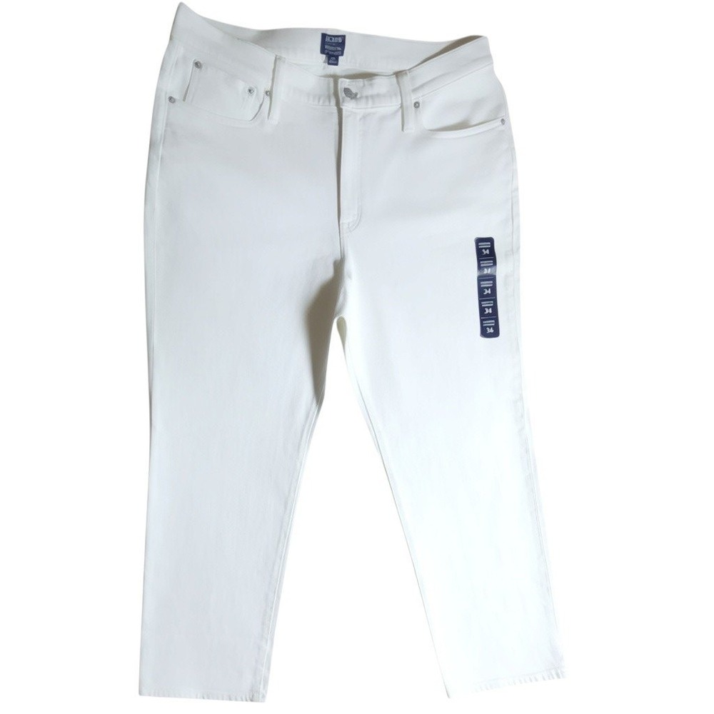 J.Crew Essential Straight All-Day Stretch White Jeans BX520 Mens 34 NEW Fit36x26
